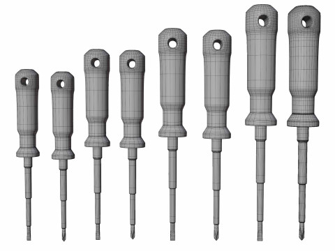Screwdrivers set 3D Model
