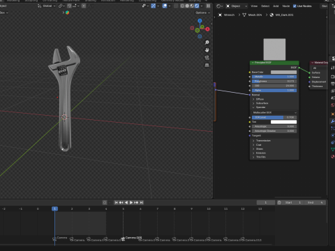 Adjustable spanner wrench 3D 모델