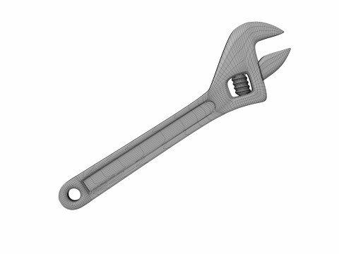 Adjustable spanner wrench 3D 모델