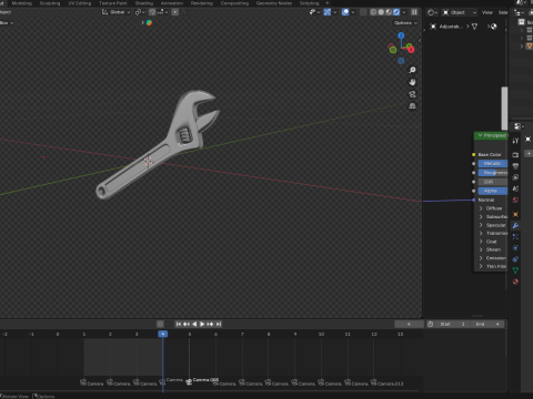 Adjustable spanner wrench 3D 모델