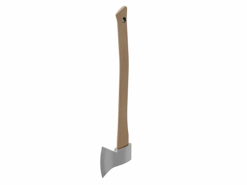 Axe with wooden handle 3D Model