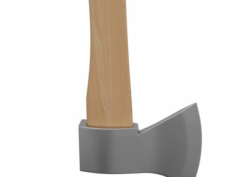 Axe with wooden handle 3D Model