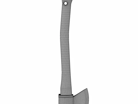 Axe with wooden handle 3D Model