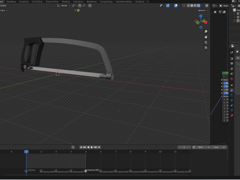 Hacksaw with blade 3D 모델