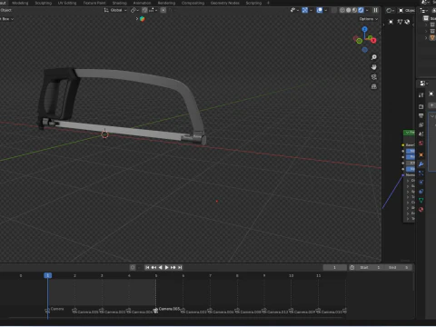 Hacksaw with blade 3D Model