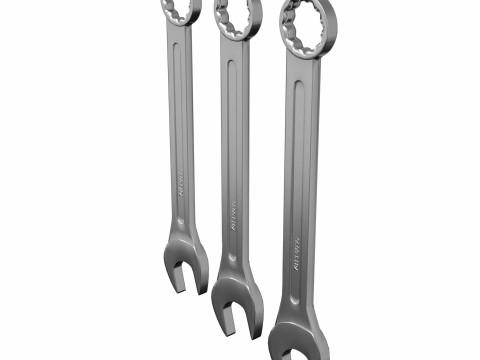 Metal Wrench set 3D Model