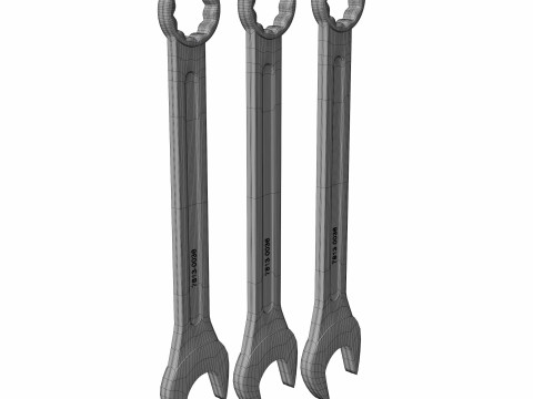 Metal Wrench set 3D Model