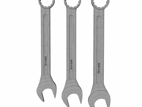 Metal Wrench set 3D Model