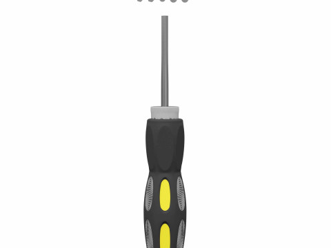Screw Driver with diffrent type of head Modelo 3D