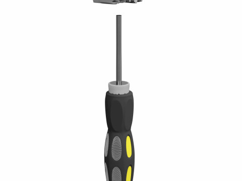 Schraubendreher mit unterschiedlichem Kopftyp 3D Modell