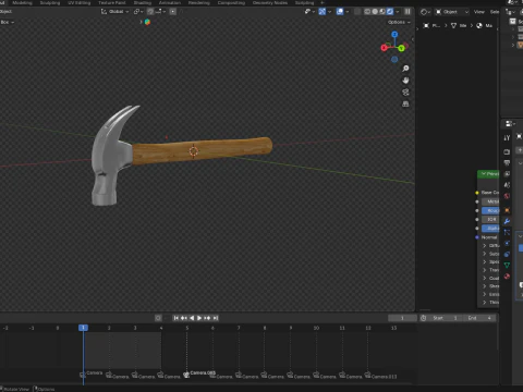 Wood Hammer 3D Model