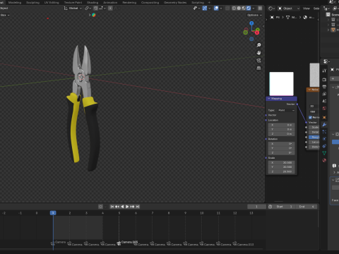 Piliers jaunes et noirs Modèle 3D