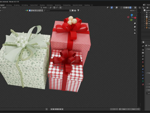 Gift box 01 3D Model