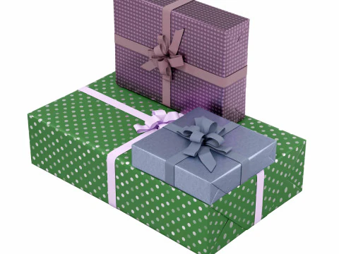 Colourful Gift box 06 3D Model