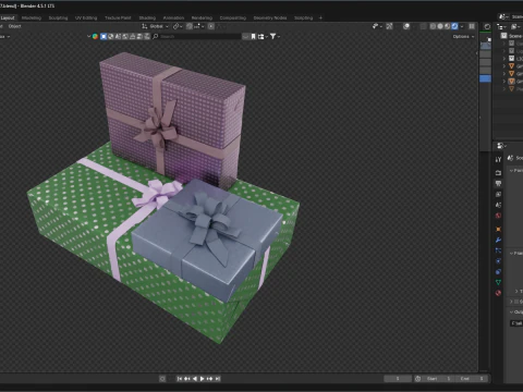 Colourful Gift box 06 3D Model