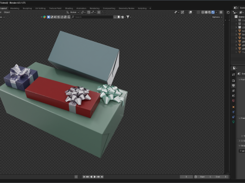 Colourful Gift box 10 3D Model