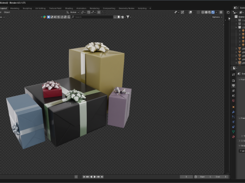रंगीन उपहार बॉक्स 11 3D मॉडल