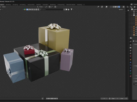 Colourful Gift box 11 3D Model