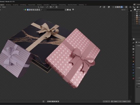 Colourful Gift box 13 3D Model