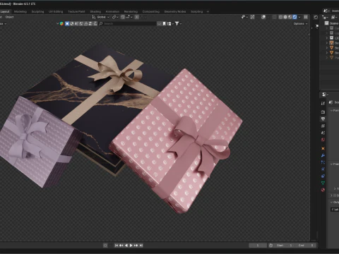 Colourful Gift box 13 3D Model