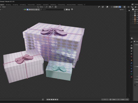 カラフルなギフトボックス 15 3Dモデル