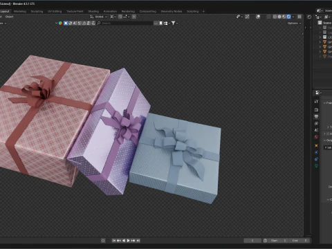 Colourful Gift box 18 3D Model