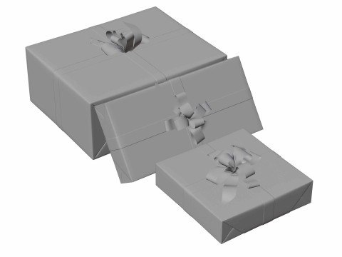 Барвиста подарункова коробка 18 3D Модель