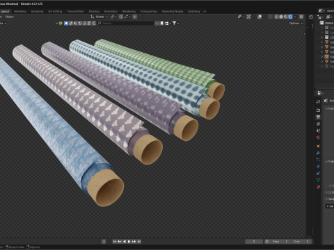 Rouleau de papier d'emballage cadeau Modèle 3D