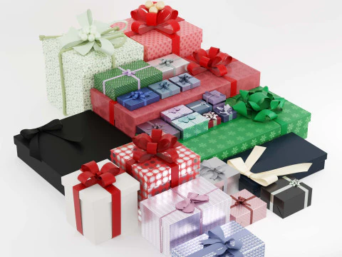 多彩礼品盒系列 3D 模型