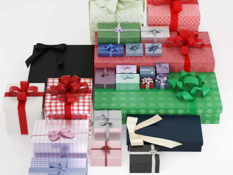 Colourful Gift box collection 3D Model