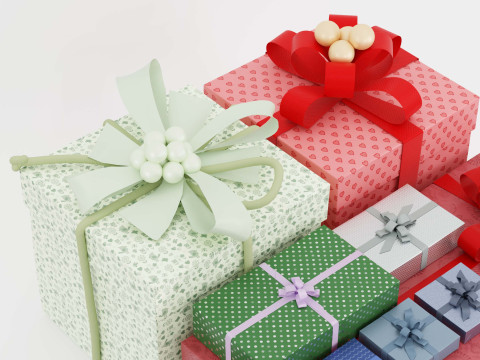 Колекція барвистих подарункових коробок 3D Модель