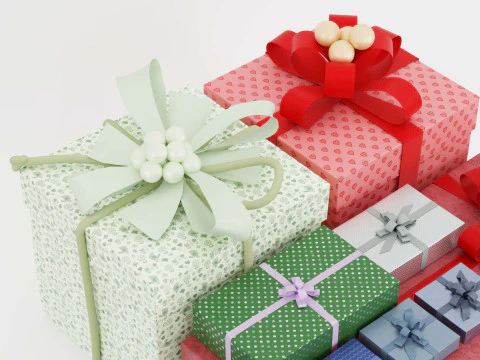 Colourful Gift box collection 3D Model