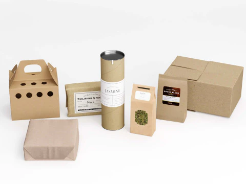 Paper Food Box Packaging Mockup 3D Model