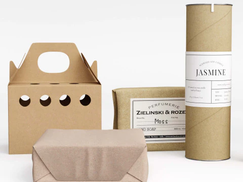 Paper Food Box Packaging Mockup 3D Model