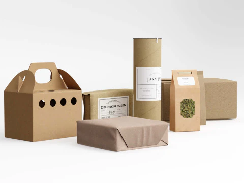 Paper Food Box Packaging Mockup 3D Model