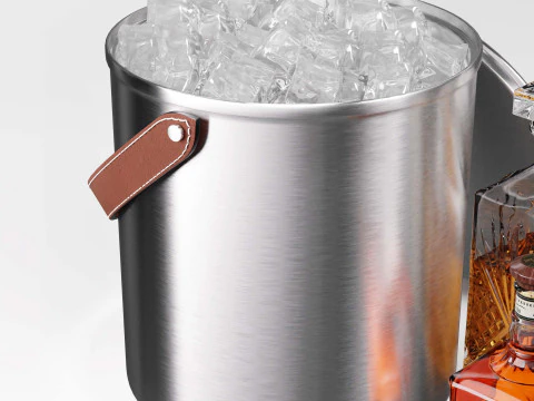 Whiskey Decanter Set with Jack Daniels Single Barrel Ice Bucket 3D Model