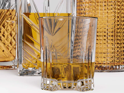 Whiskey Decanter Set with Jack Daniels Single Barrel Ice Bucket 3D Model
