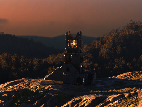 Simulazione del fuocoHoudiniScena personalizzabile Modello 3D