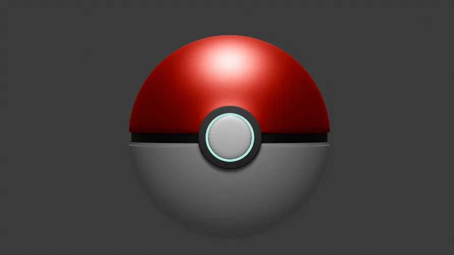 Pokeball 3D Model .c4d .max .obj .3ds .fbx .stl .blend