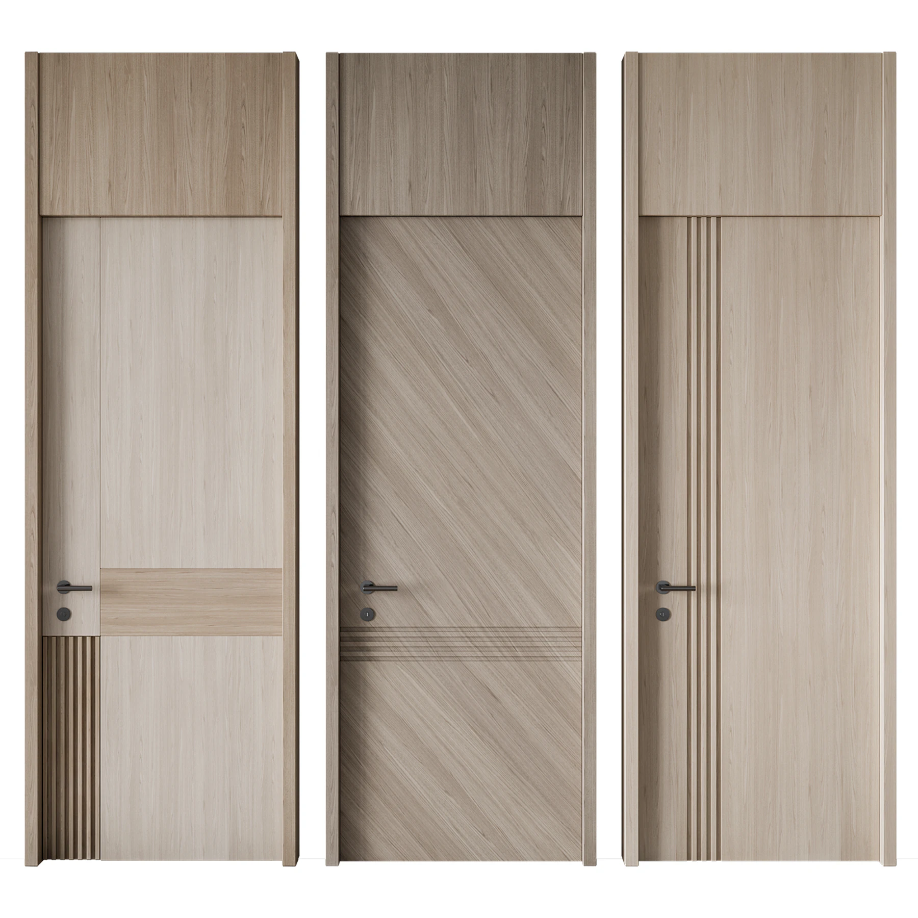 Door set 01 3D Model .c4d .max .obj .3ds .fbx .stl .blend 