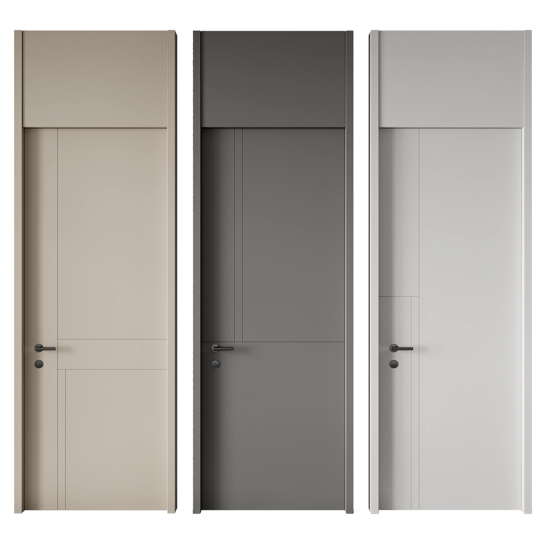 Door set 02 3D Model .c4d .max .obj .3ds .fbx .stl .blend 