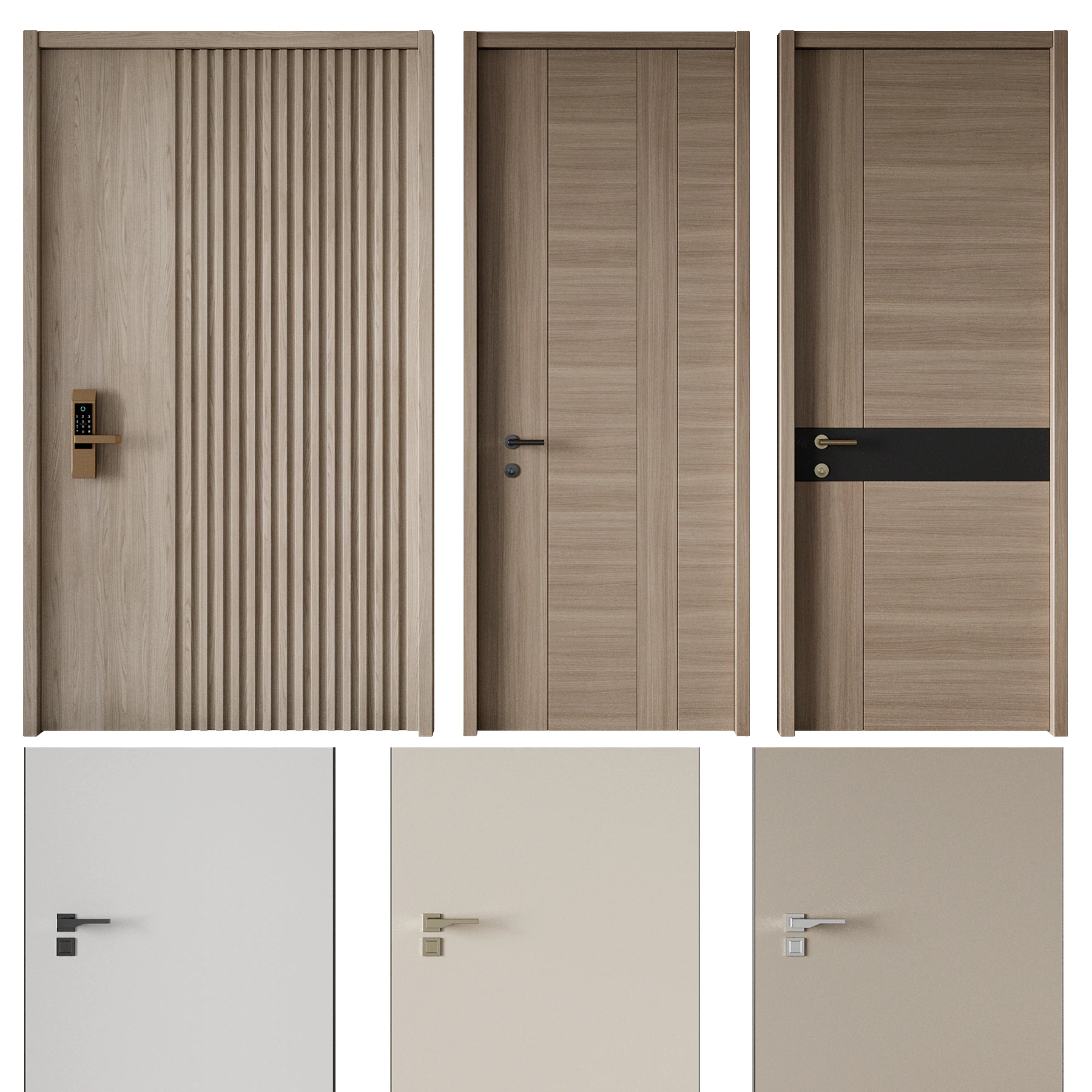 Door set 07 3D Model .c4d .max .obj .3ds .fbx .stl .blend 