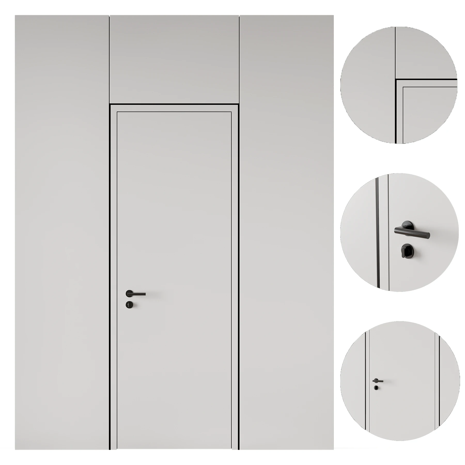 Door set 13 3D Model .c4d .max .obj .3ds .fbx .stl .blend 