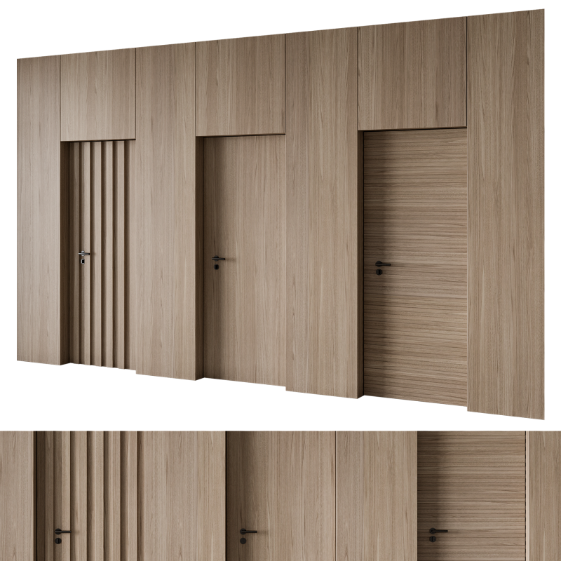Door set 16 3D Model .c4d .max .obj .3ds .fbx .stl .blend 