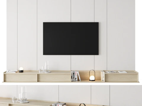TV duvar paneli 01 3D Model