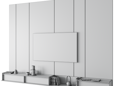 TV wall panel 01 Modèle 3D