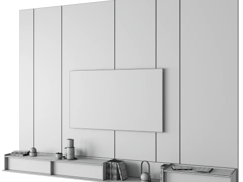 TV duvar paneli 01 3D Model