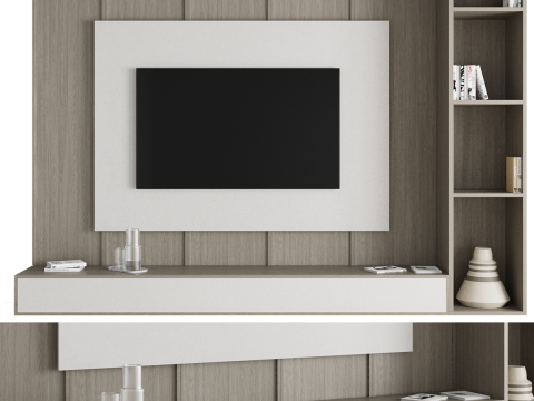 TV wall panel 02 Model 3D
