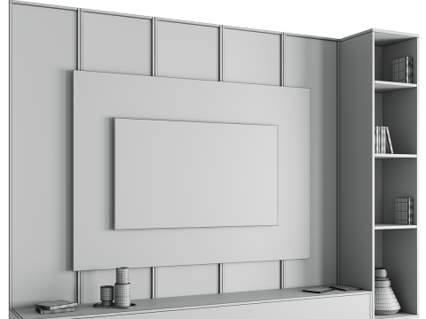 TV wall panel 02 Model 3D