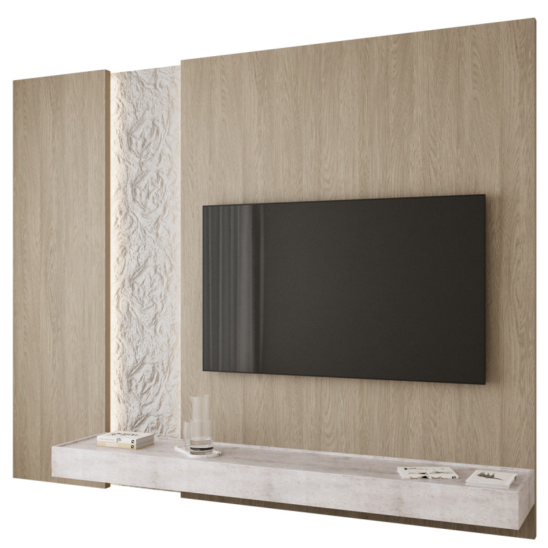 TV wall panel 004 3D Model .c4d .max .obj .3ds .fbx .stl .blend 